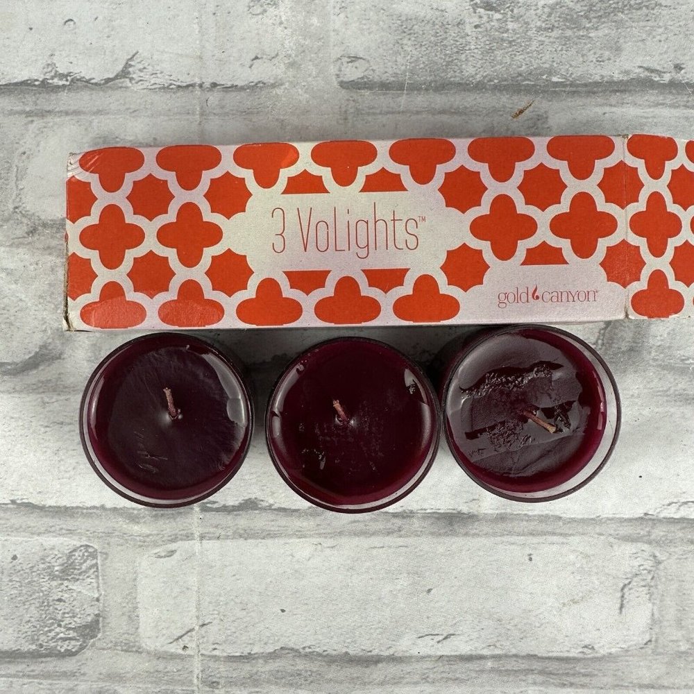 GOLD CANYON Black Cherry VoLights New 3 Pack Votive Candles New